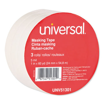 Universal® Removable General-purpose Masking Tape, 3" Core, 18 Mm X 54.8 M, Beige, 6-pack freeshipping - TVN Wholesale